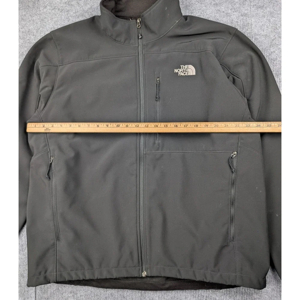 The North Face Apex Jacket Mens XL Gray Softshell Outdoors Hiking Full Zip Gray
